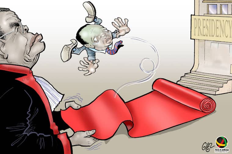 Supreme Court ruling annuls Kenya's presidential election result. Cartoon: Damien Glez