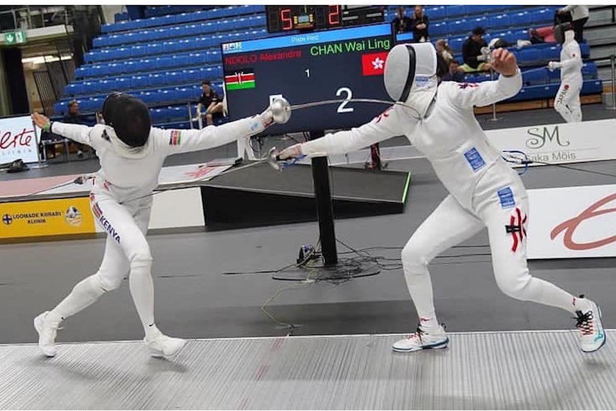 Alexandra Ndolo in action representing Kenya at the Fencing World cup