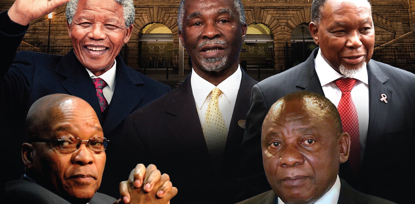 South Africa’s democratic era presidents, Nelson Mandela, Thabo Mbeki, Kgalema Motlanthe, Jacob Zuma and Cyril Ramaphosa