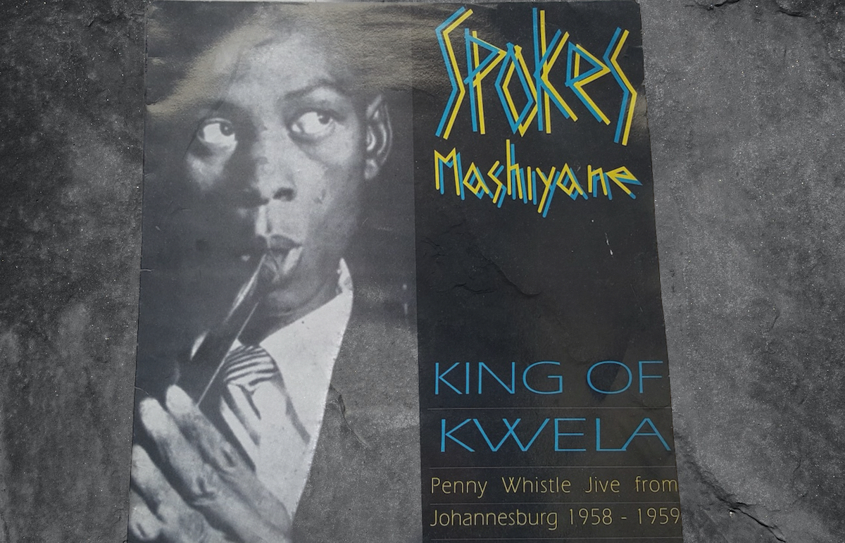 Kwela pennywhistler Johannes "Spokes" Mashiyane album cover entitled King of Kwela