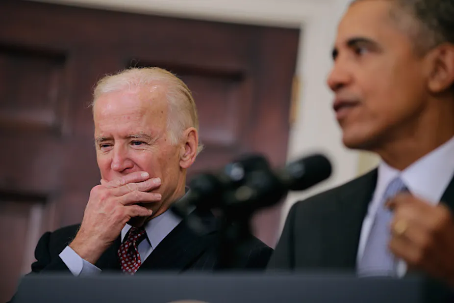 US President Joe Biden and Barack Obama.