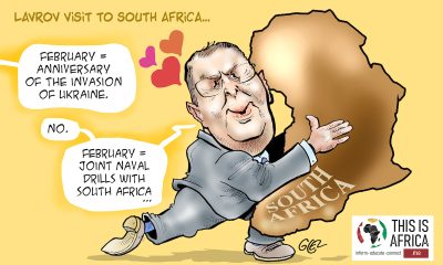 Cartoon of Lavrov visit to South Africa