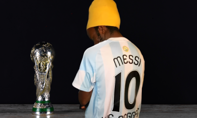 Winky D, wearing Lionel Messi Argentina shirt