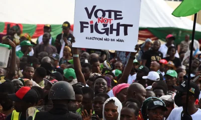 Nigerians demonstrating