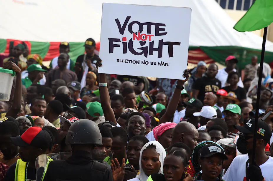 Nigerians demonstrating