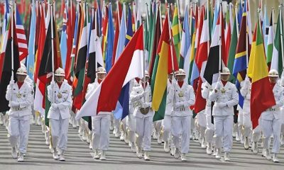 An Indonesian military honour guard marks the 60th anniversary of the Asian-African Conference in Bandung in 2015.