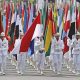 An Indonesian military honour guard marks the 60th anniversary of the Asian-African Conference in Bandung in 2015.