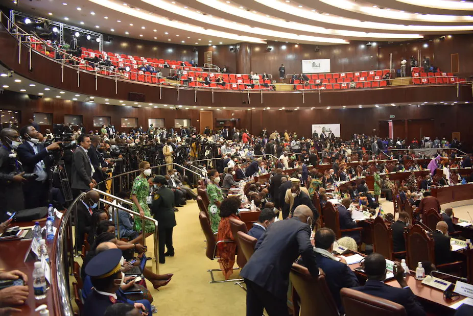 Delegates at an African Union summit in Malabo, Equatorial Guinea, in 2022.