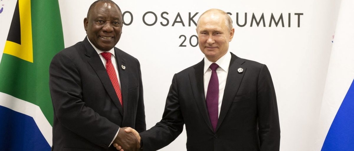 South African president Cyril Ramaphosa and Russian President Vladimir Putin