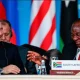 President Vladimir Putin, left, and President Cyril Ramaphosa in Sochi, Russia, in 2019. Sergei Chirikov/P